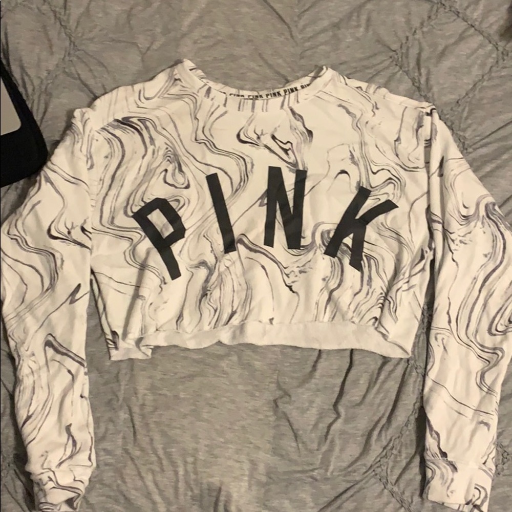 Victoria Secret marble sweatshirt crop top